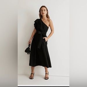 MADEWELL: Ruffled One-Shoulder Midi Dress